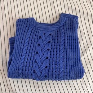 Blue Cable Knit Sweater